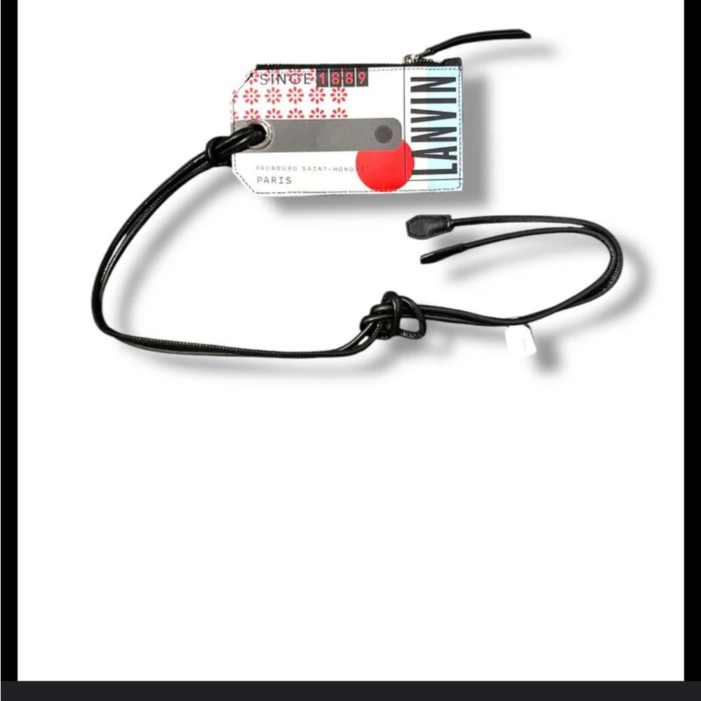 Lanvin Black Lanyard with Red and Blue Tag